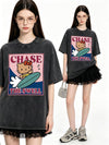 上質 シンプル プリント カジュアル Tシャツ S-13295