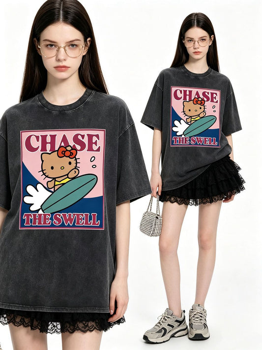 上質 シンプル プリント カジュアル Tシャツ S-13295