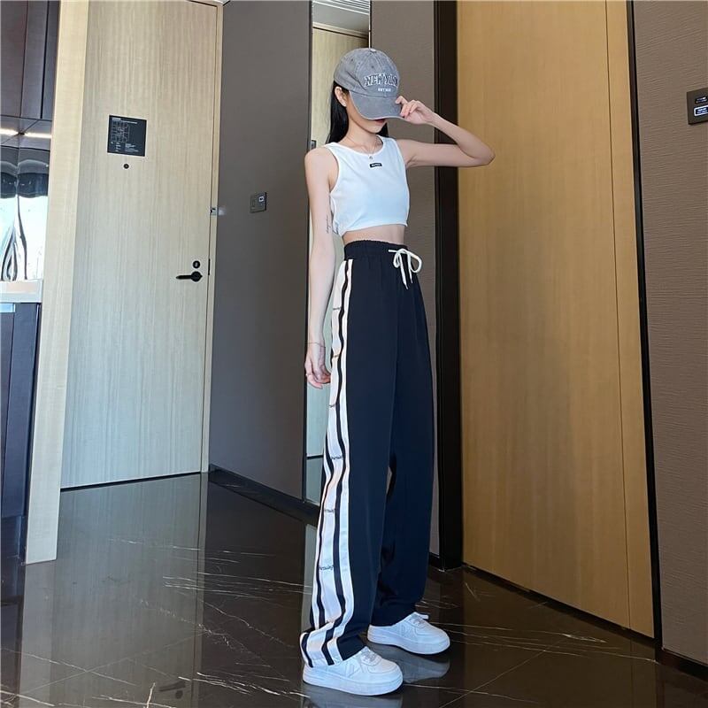ゆったり感アップ プリント 一目惚れ ハイウエスト パンツ＜S-2918＞