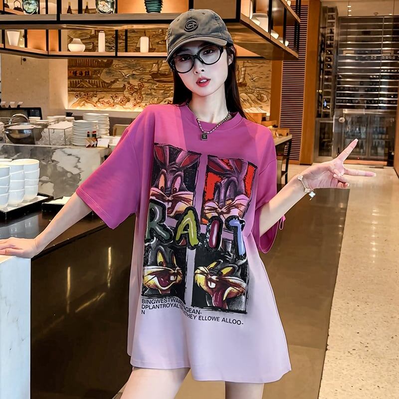 絶対欲しい グラデーション 特別デザイン プリント 半袖 Tシャツ <S-9053>