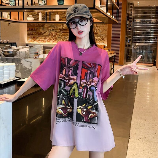 絶対欲しい グラデーション 特別デザイン プリント 半袖 Tシャツ <S-9053>