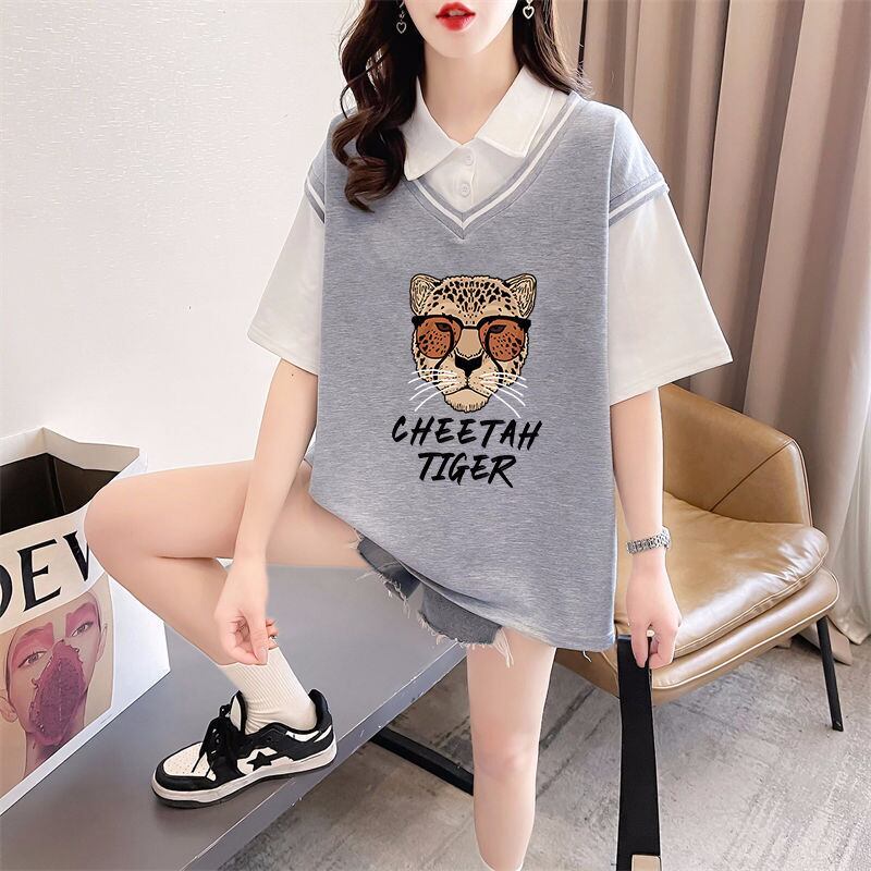 話題沸騰中 レイヤード風 オシャレ度満点 6色選択可 Tシャツ カットソー＜S-8362＞