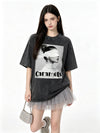 大人気 ゆったり プリント カジュアル Tシャツ S-13291