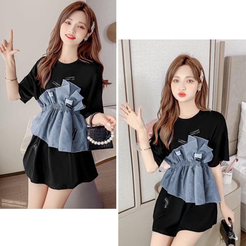 カジュアル 切り替え オシャレ度満点 Tシャツ カットソー＜S-3268＞