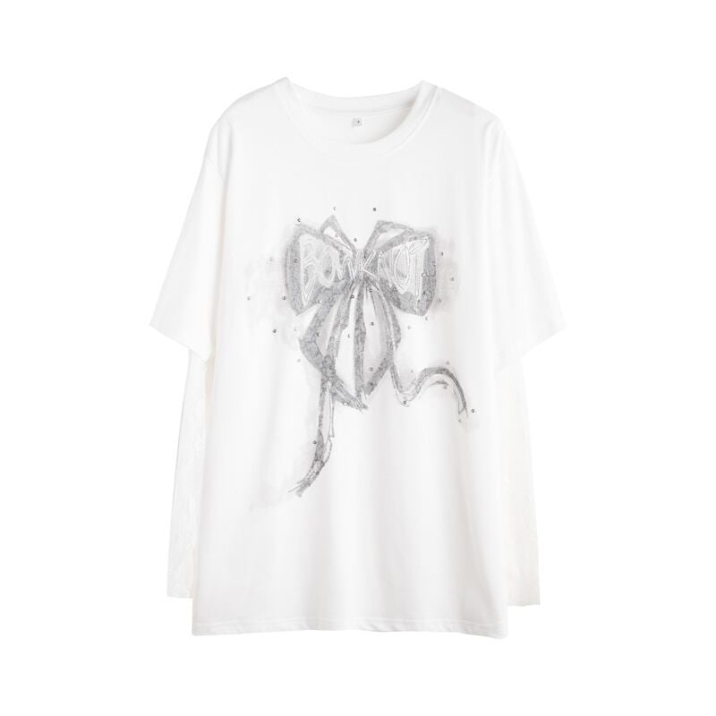 話題沸騰中 レイヤード風 美人度アップ ルーズ Tシャツ ＜S-8707＞