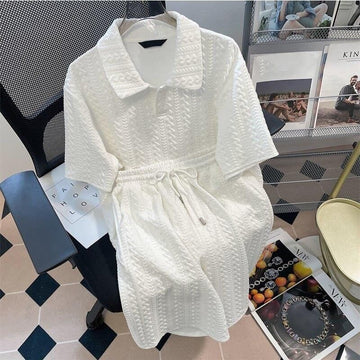 ゆったり感アップ 切り替え 好感度満載 Tシャツ＋ショートパンツ セットアップ＜S-3556＞