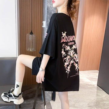 スタイリッシュ 切り替え 一目惚れ プリント Tシャツ カットソー＜S-3619＞