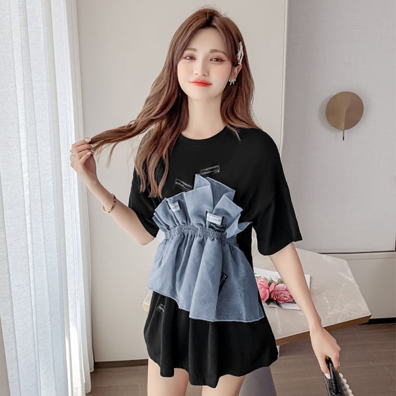カジュアル 切り替え オシャレ度満点 Tシャツ カットソー＜S-3268＞