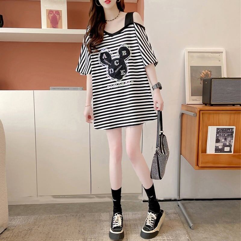 清純甘くて女子力UP ベアトップ 一目惚れ Tシャツ カットソー＜S-3217＞