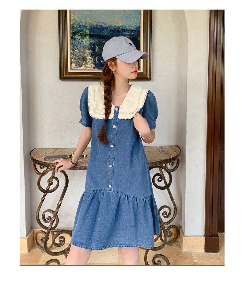 新商品 スウィート 大人可愛い デニム ワンピース<S-8375>