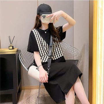 個性的なデザイン プリント 一目惚れ Tシャツ カットソー ワンピース＜S-3490＞