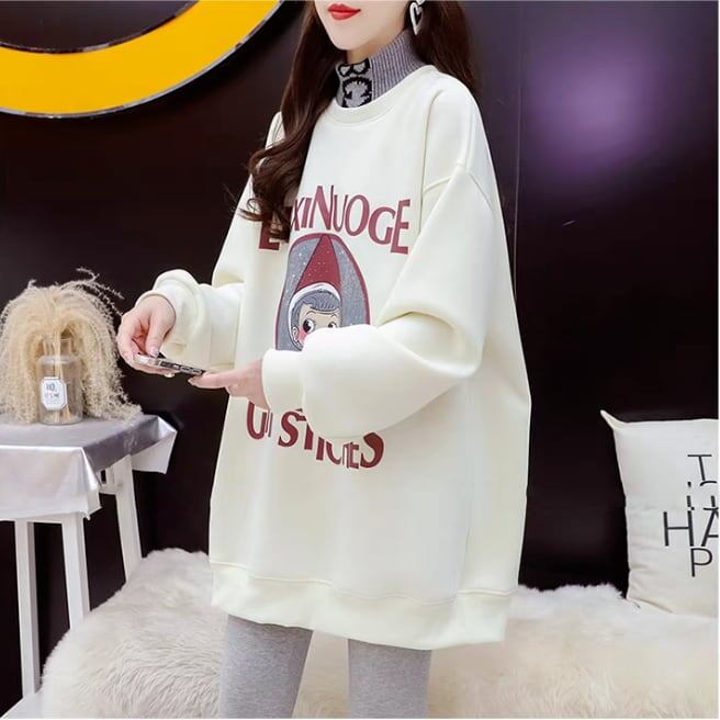 【裏起毛】大人可愛い 上質 ファッション ルーズスウェット<S-6318>