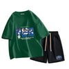 男女兼用 売れ筋 プリント Tシャツ & ショーツ セットアップ S-13265