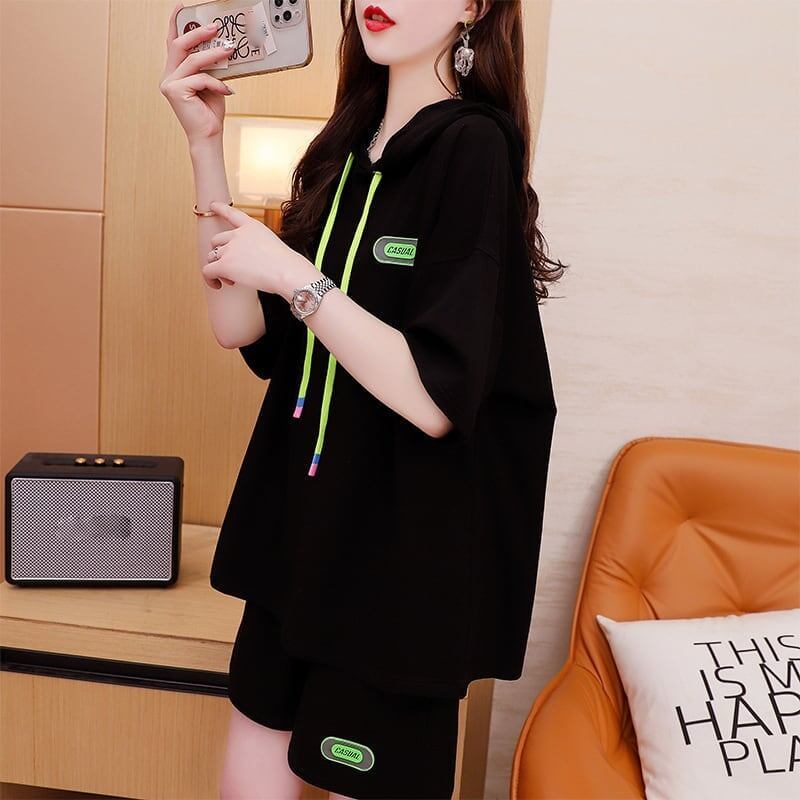 オシャレ度満点 Tシャツ＋ショートパンツ ゆったり感アップ セットアップ＜S-3466＞
