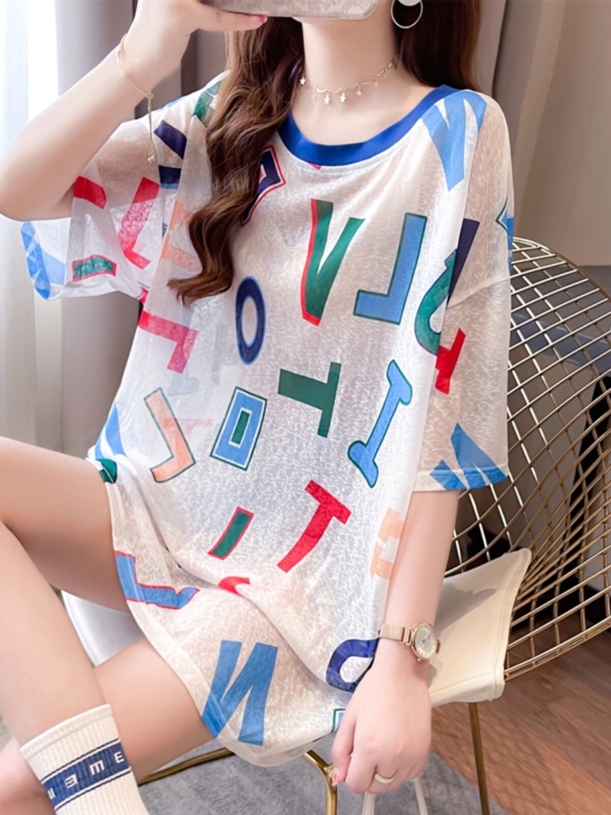 女子マスト 半袖 紫外線対策 ラウンドネック Tシャツ ＜S-8641＞