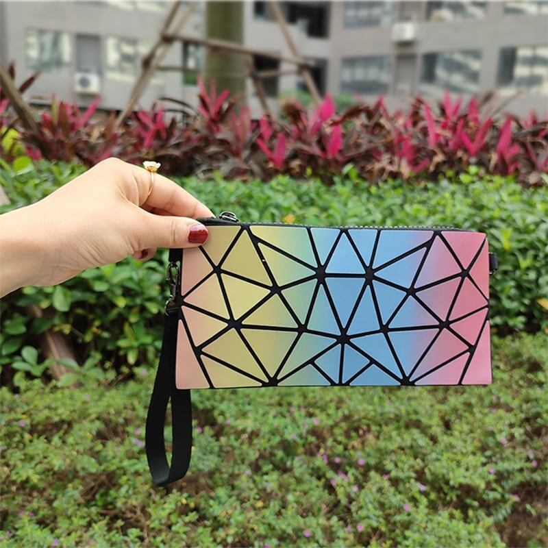 大人気 グラデーション おしゃれ 菱形 スマホバッグ 合わせやすい ショルダバッグ ＜S-2086＞