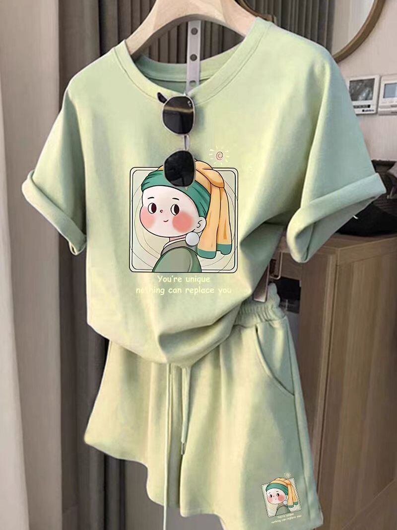大活躍 カジュアル 夏に嬉しい機能付き 半袖Ｔシャツⅹパンツセット全4色<S-9147>