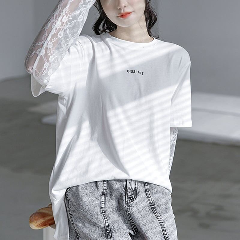 清純甘くて女子力UP 切り替え 美感いっぱい Tシャツ カットソー＜S-3020＞