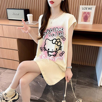 大人可愛い プリント ゆったり レディース ワンピース S-13270