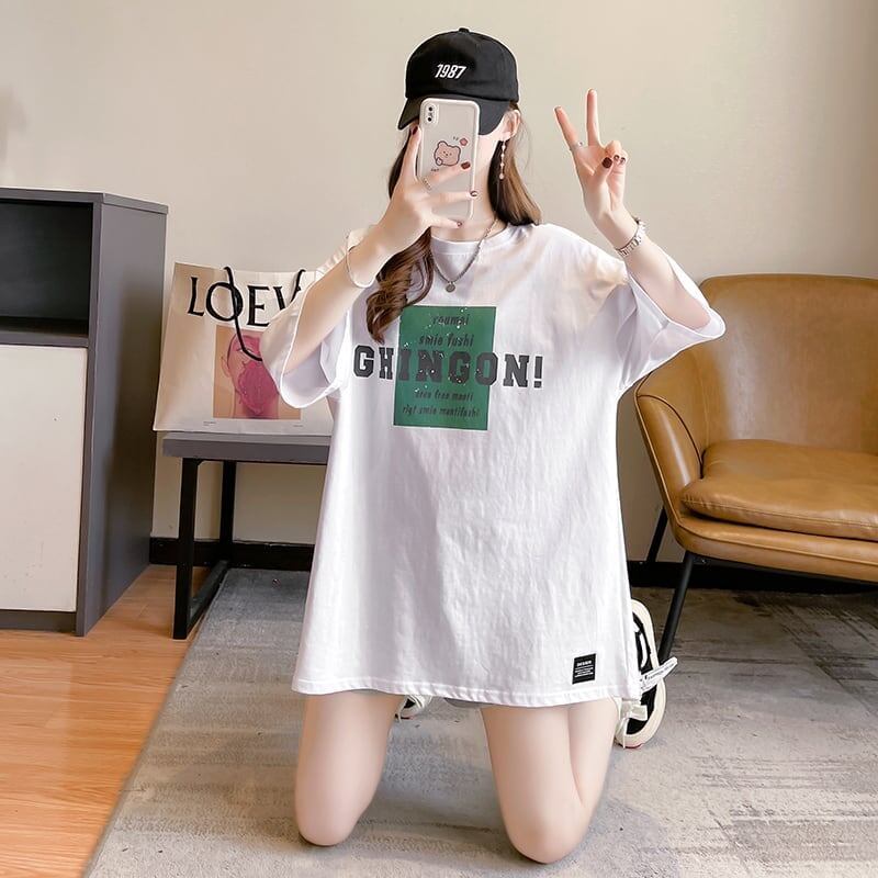 着心地抜群 切り替え 女性力を高める プリント Tシャツ カットソー＜S-3592＞