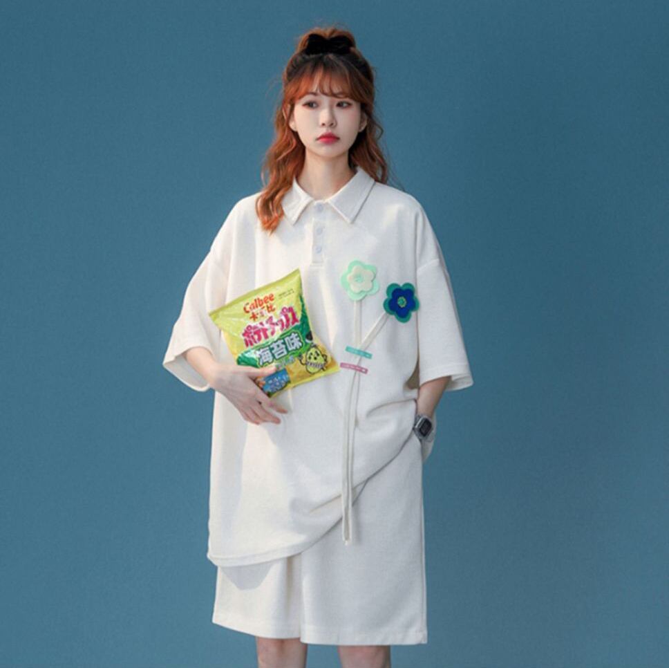 期間限定 ゆったり感アップ ファッション Tシャツ＋ショートパンツ セットアップ＜S-8679＞