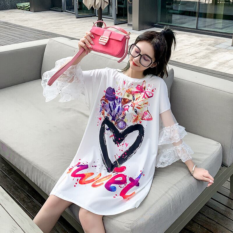 好感度UP デザイン スウィート 一目惚れ 切り替え Tシャツ ＜S-8004＞