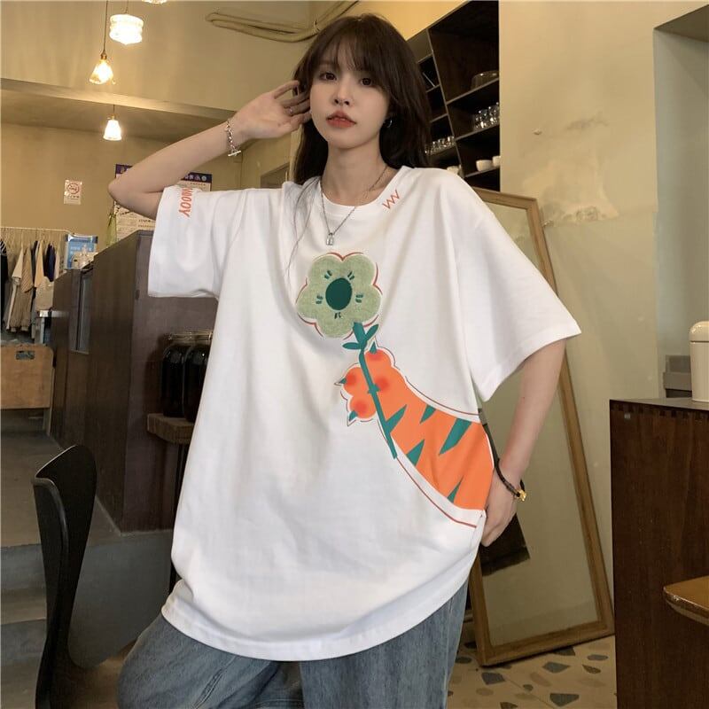好感度満載 プリント 美感いっぱい Tシャツ カットソー＜S-3313＞