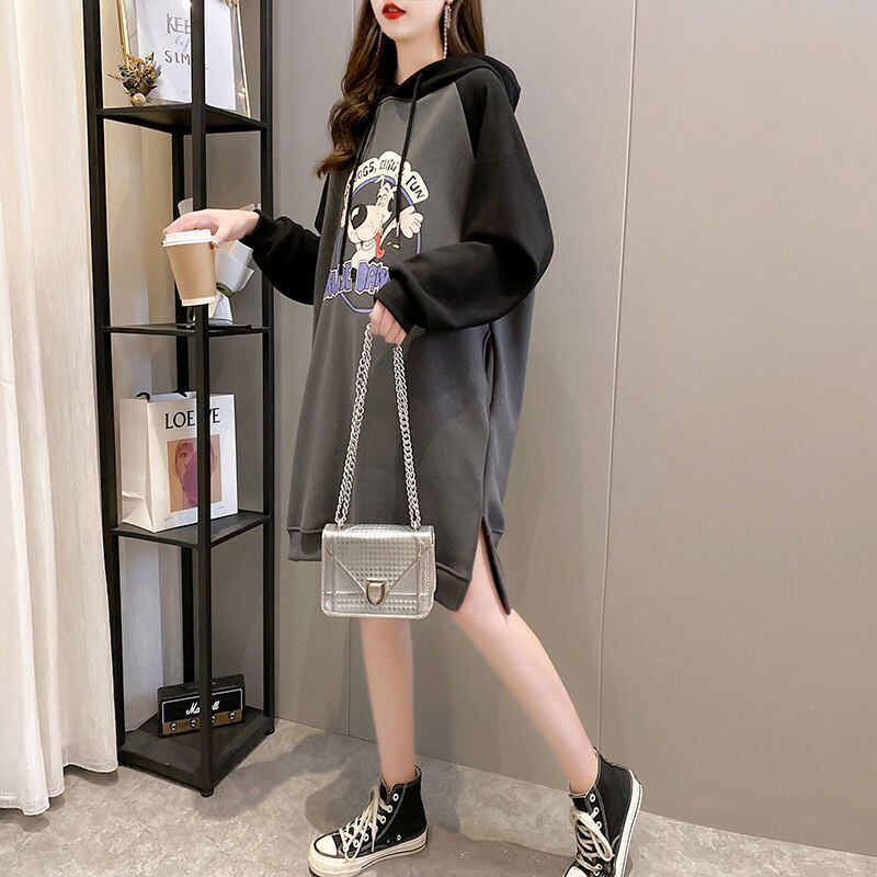 大人気厚手フード付きロングパーカー全3色＜S-4474＞