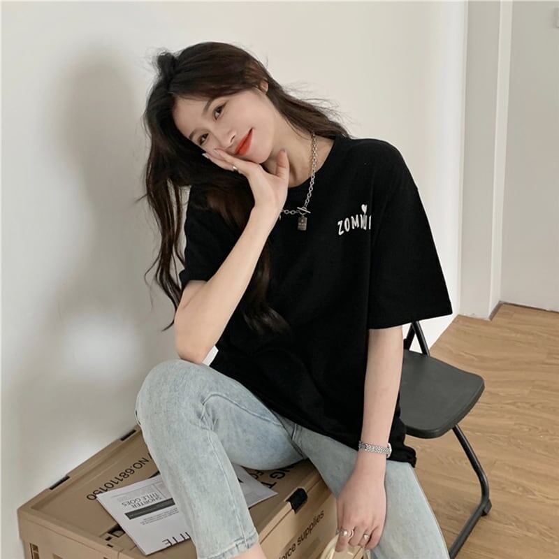デザイン感 切り替え チャーミング プリント Tシャツ カットソー＜S-3538＞