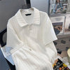 ゆったり感アップ 切り替え 好感度満載 Tシャツ＋ショートパンツ セットアップ＜S-3556＞