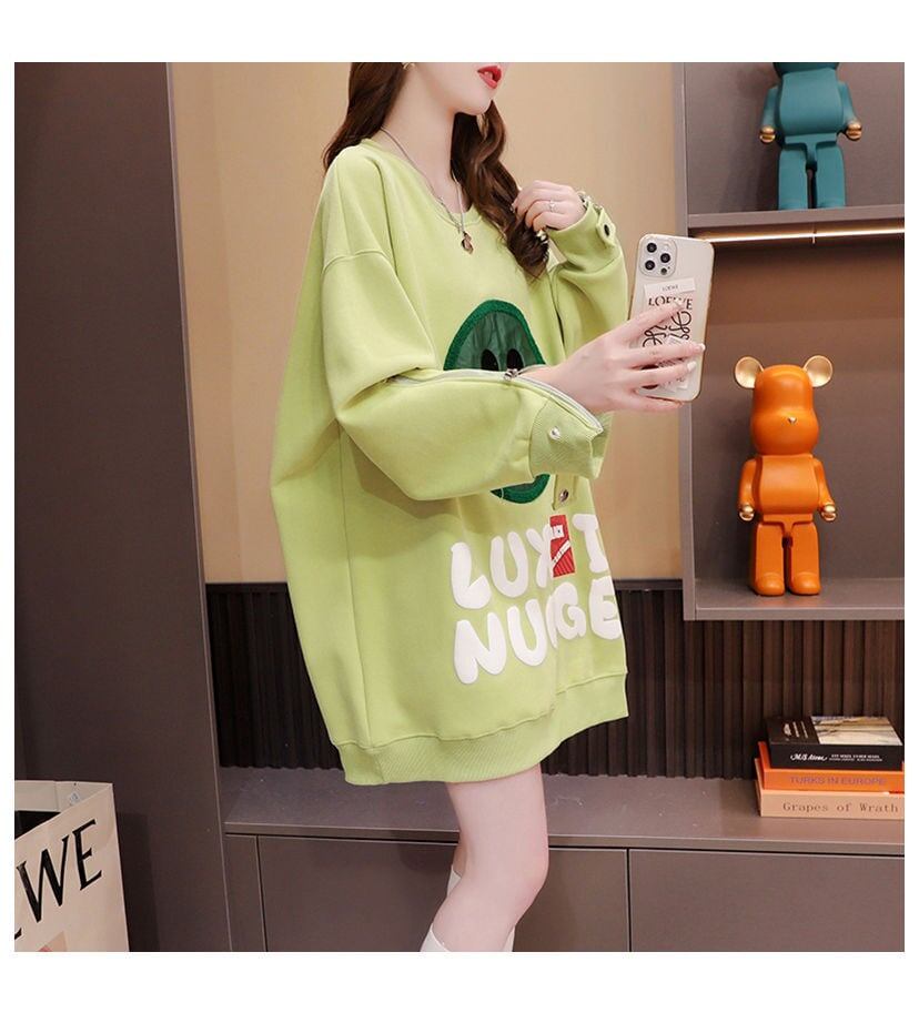 【裏起毛】 スマイルマークロゴスウェット 美人度アップ 全３色＜S-4653＞