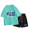 男女兼用 売れ筋 プリント Tシャツ & ショーツ セットアップ S-13265