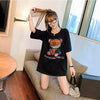 個性的なデザイン 切り替え 一目惚れ プリント Tシャツ カットソー＜S-3481＞