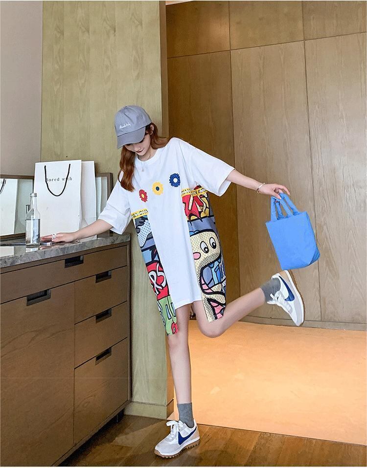 大人気ロング丈Tシャツワンピース  2色 ＜S-1160＞