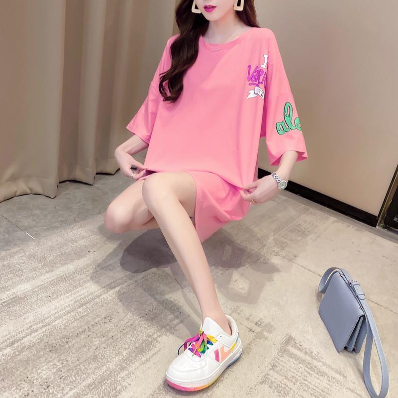 新商品 プリント ファッション ゆったり 全4色 半袖 Tシャツ＜S-11443＞
