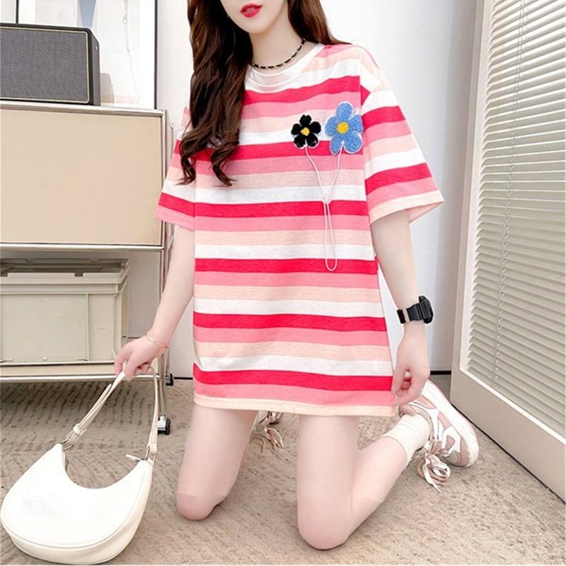 オシャレ度満点 プリント 美感いっぱい Tシャツ カットソー＜S-3296＞