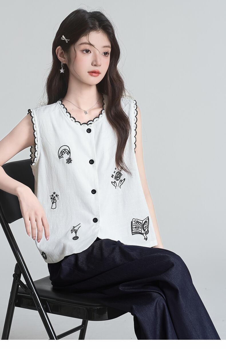 海外トレンド カジュアル 好感度UP 袖なし Tシャツ ＜S-11965＞