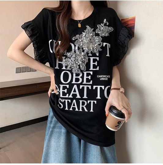 大好評 特別デザイン 着回し力抜群 ゆったり 全2色 半袖Tシャツ＜S-8826＞