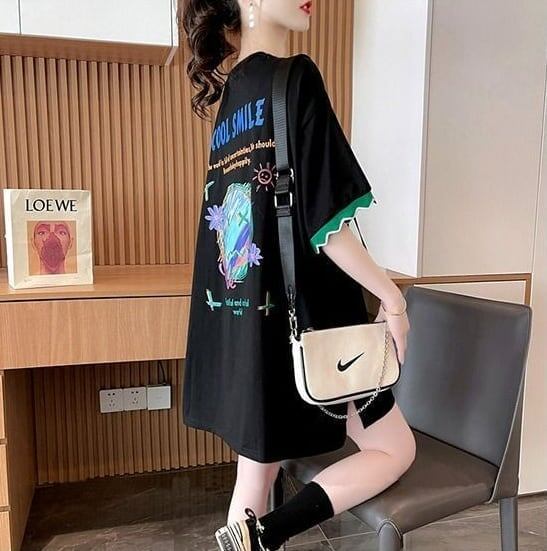 【半額！期間限定！！】デザインセンスニッチなミドル丈半袖Tシャツ新スタイル<S-3007>