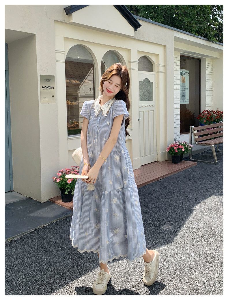 大人可愛い カジュアル 体型カバー ワンピース MO-80081