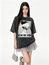 大人気 ゆったり プリント カジュアル Tシャツ S-13291