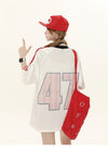 肌触りよい カジュアル ゆったり プリント Tシャツ S-13278
