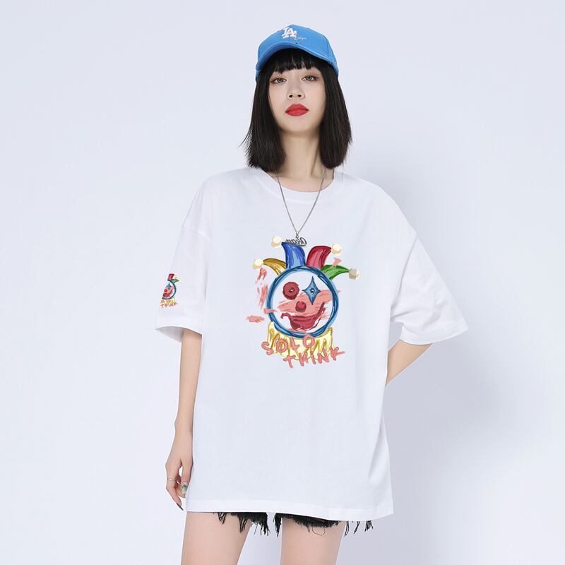 話題沸騰中 ゆったり カジュアル プリント 6色 半袖Tシャツ＜S-8164＞