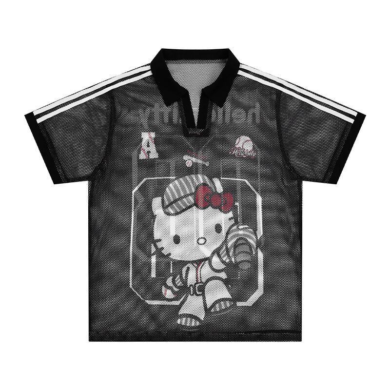 夏新作 メッシュ プリント Tシャツ <S-13168>