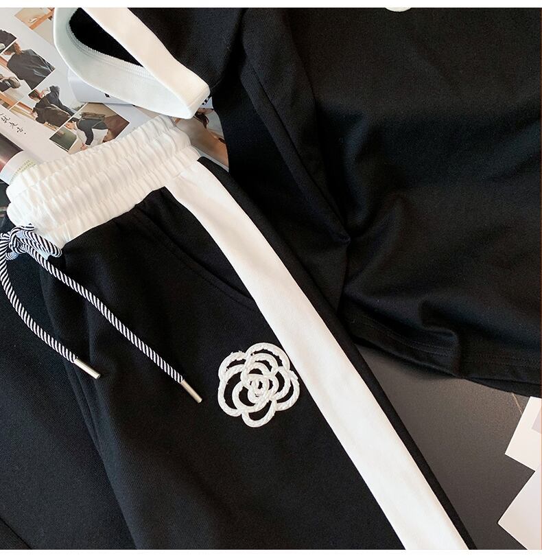 超人気 カジュアル 知的 シンプル Tシャツ＋パンツ ＜S-8460＞