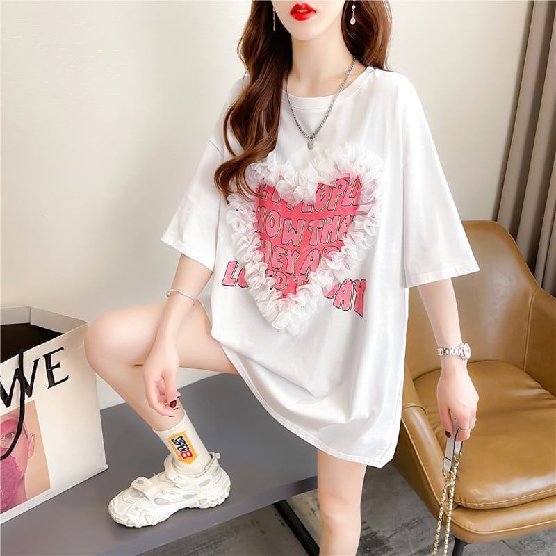 個性的なデザイン 切り替え 今季大好評 プリント Tシャツ カットソー＜S-3410＞