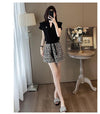 好感度UP ラウンドネック 上質 半袖Ｔシャツ ショートパンツ セットアップ <S-8709>