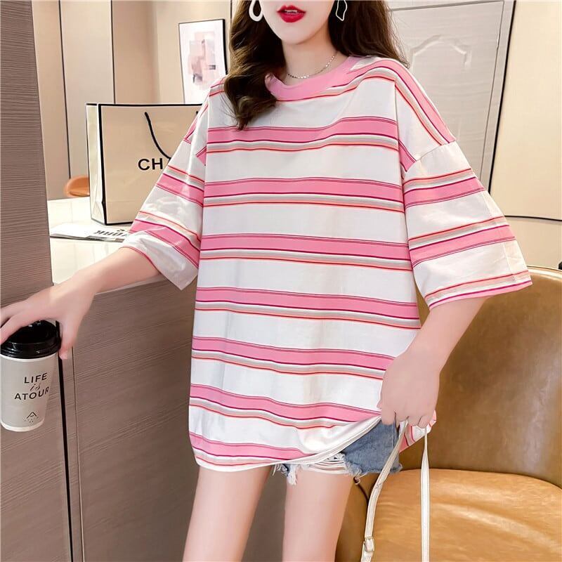 スタイリッシュ ボーダー柄 お値段以上 Tシャツ カットソー＜S-3345＞