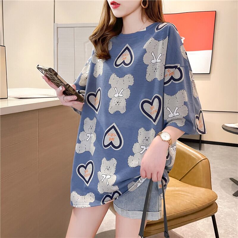 好感度満載 プリント 美感いっぱい Tシャツ カットソー＜S-3343＞