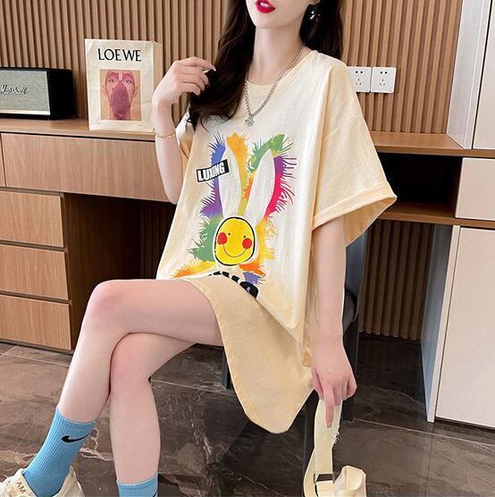着回し力抜群 キュート カジュアル プリント 半袖Ｔシャツ全2色 <S-8550>